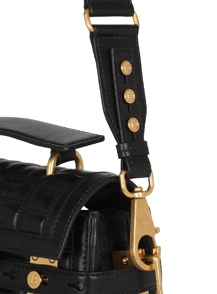 Balmain BBuzz 23 Quilted Leather Bag Black Women Handbags