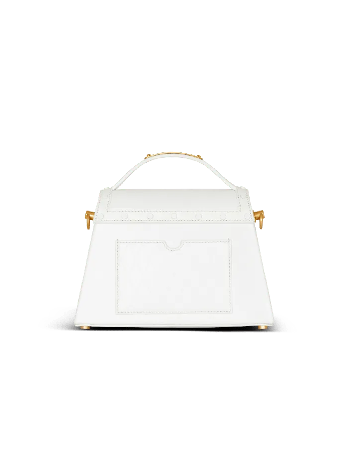 Balmain BBuzz Dynasty Bag In Diamondembossed Calfskin White Women Handbags