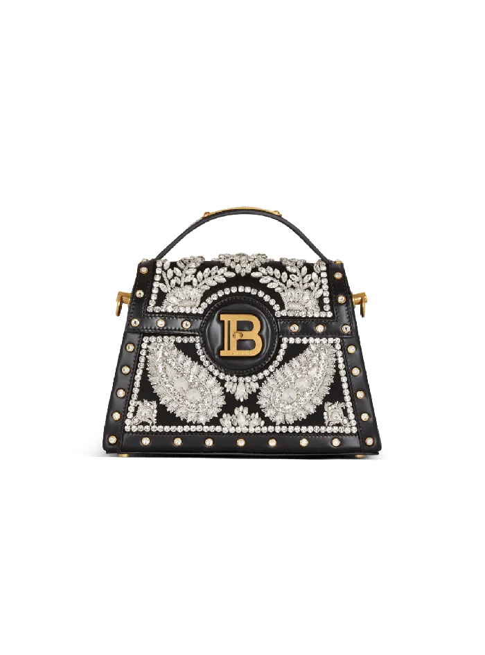 Balmain BBuzz Dynasty Bag In Embroidered Satin Black Women Handbags