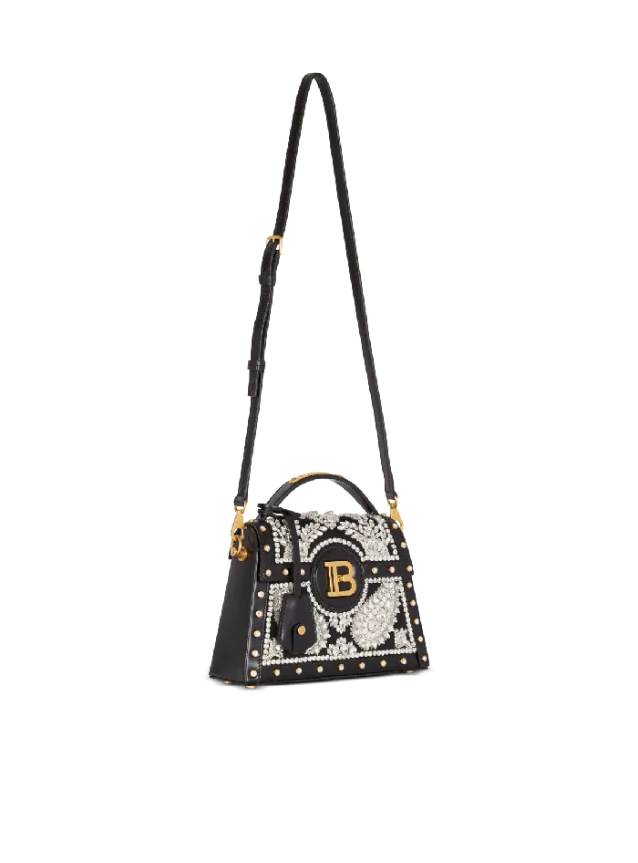 Balmain BBuzz Dynasty Bag In Embroidered Satin Black Women Handbags