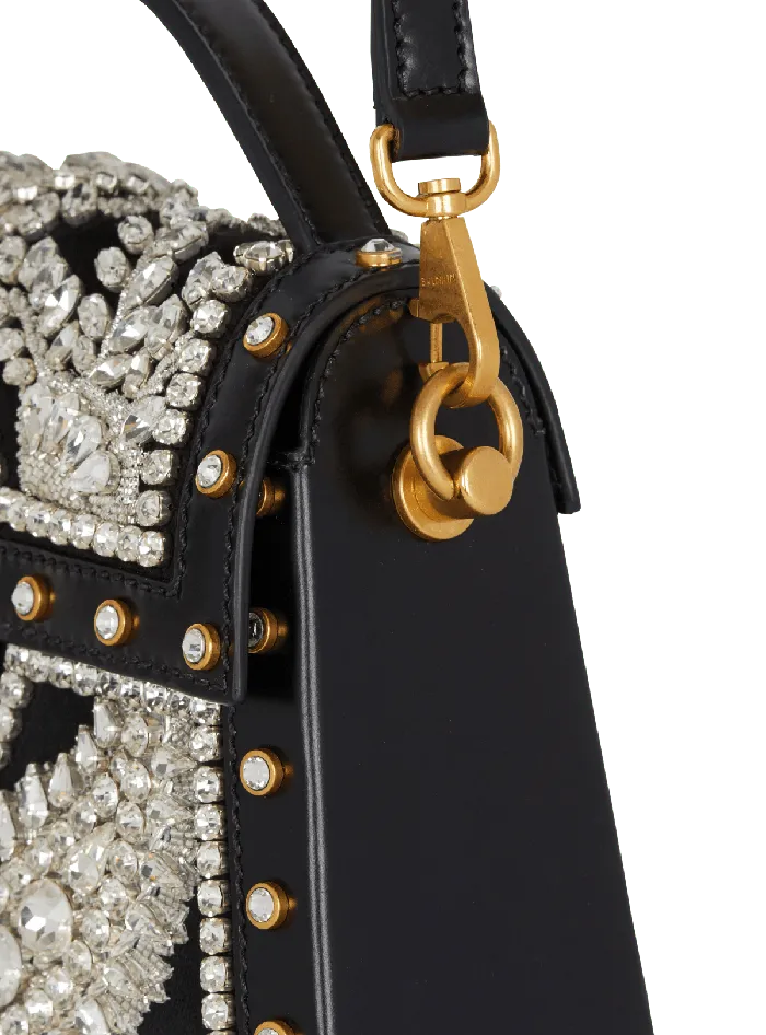 Balmain BBuzz Dynasty Bag In Embroidered Satin Black Women Handbags