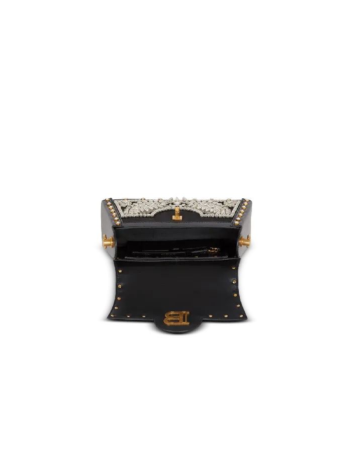 Balmain BBuzz Dynasty Bag In Embroidered Satin Black Women Handbags