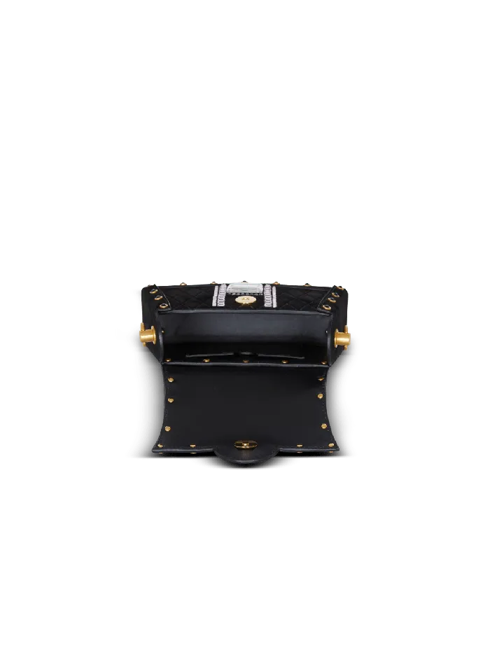 Balmain BBuzz Dynasty Small Suede Bag With Embroidery Black Women Handbags