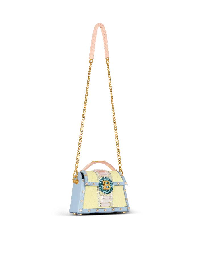 Balmain BBuzz Dynasty Small Suede Bag With Embroidery Multicolor Women Handbags