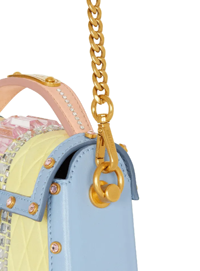 Balmain BBuzz Dynasty Small Suede Bag With Embroidery Multicolor Women Handbags