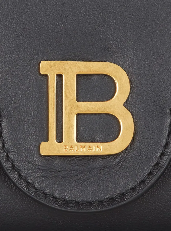 Balmain BBuzz Leather Purse Black Women Small Leather Goods