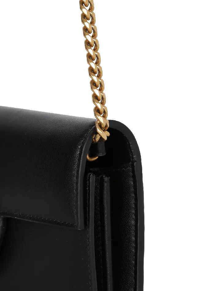 Balmain BBuzz Leather Wallet Black Women Small Leather Goods
