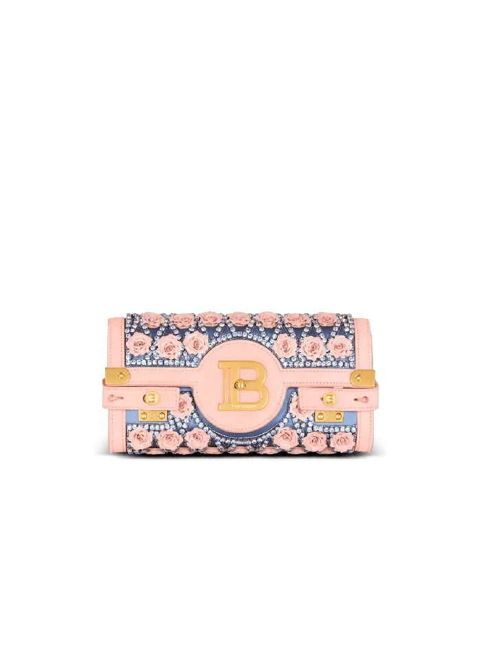 Balmain BBuzz Pouch 23 Embroidered With Diamond And Roses Multicolor Women Clutches Balmain BBuzz Pouch 23 Embroidered With Diamond And Roses Multicolor Women Clutches