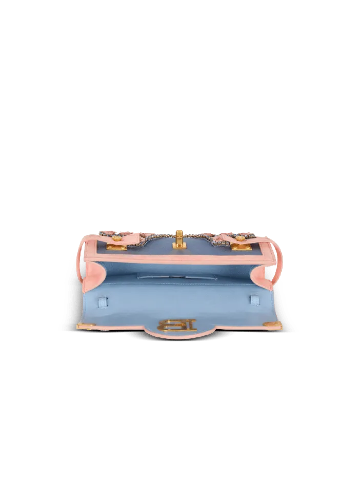 Balmain BBuzz Pouch 23 Embroidered With Diamond And Roses Multicolor Women Clutches