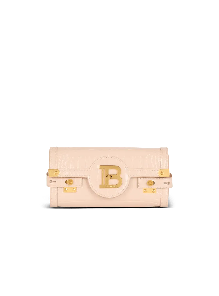 Balmain BBuzz Pouch 23 In Crocodileembossed Calfskin Beige Women Crossbody Bags Balmain BBuzz Pouch 23 In Crocodileembossed Calfskin Beige Women Crossbody Bags