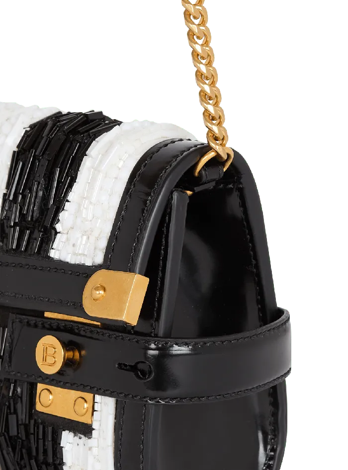 Balmain BBuzz Pouch 23 With Embroidered Stripes Black Women Mini Bags