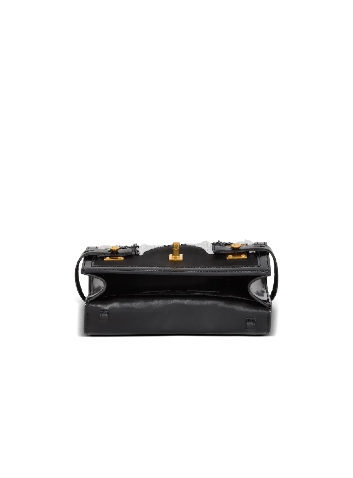Balmain BBuzz Pouch 23 With Embroidered Stripes Black Women Mini Bags