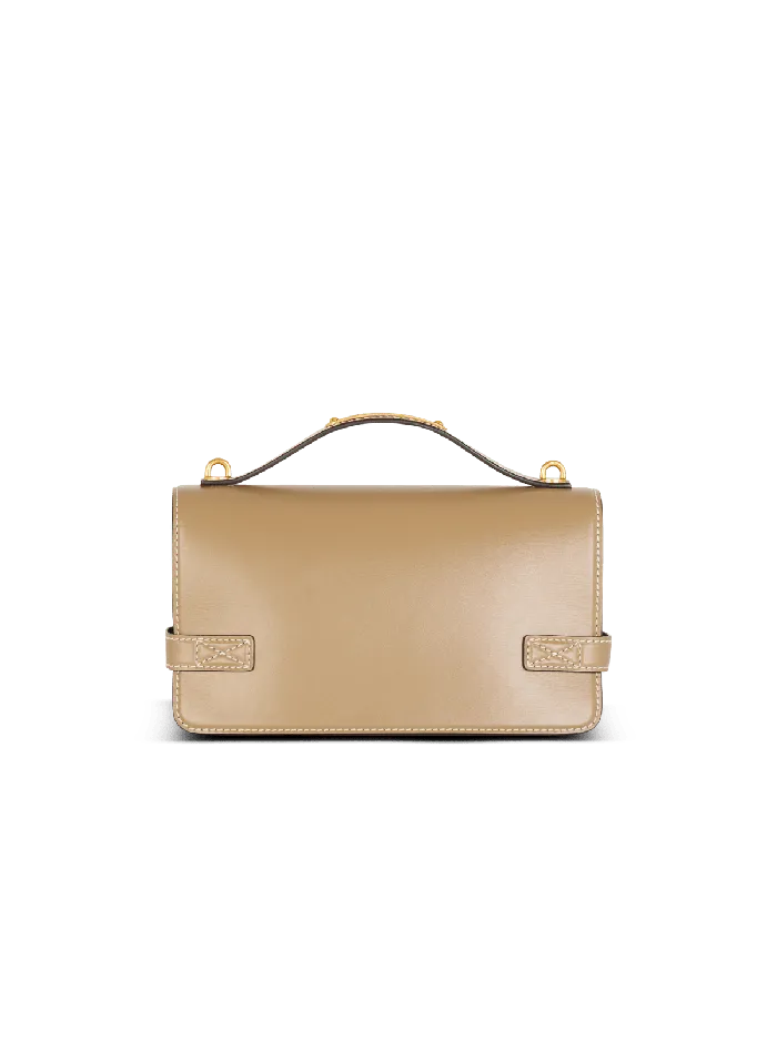 Balmain BBuzz Shoulder 24 Calfskin Bag Brown Women Handbags