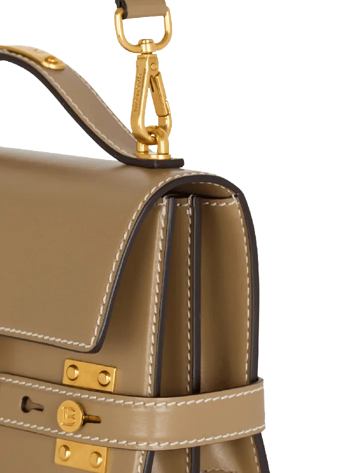 Balmain BBuzz Shoulder 24 Calfskin Bag Brown Women Handbags