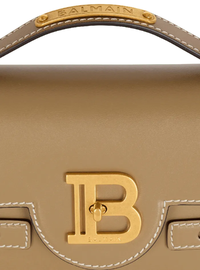 Balmain BBuzz Shoulder 24 Calfskin Bag Brown Women Handbags