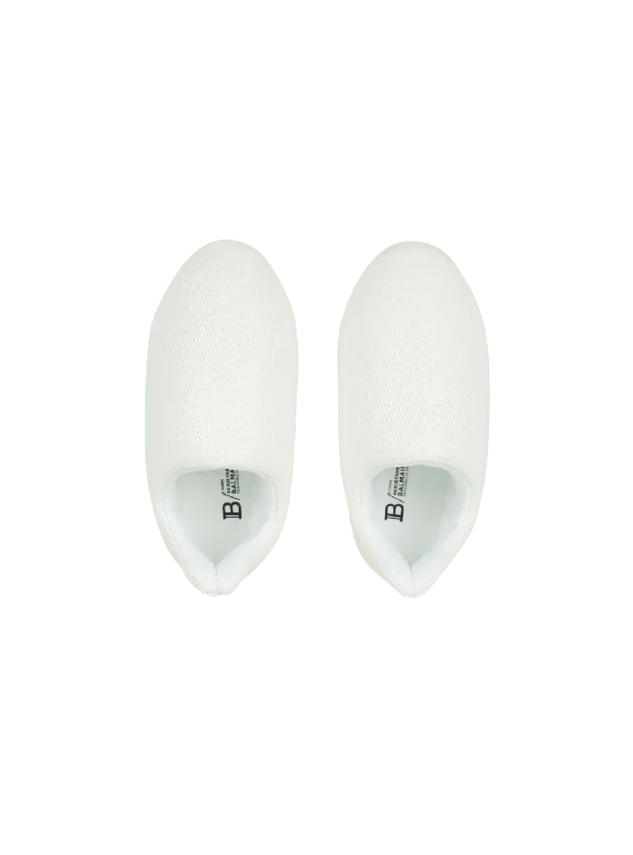 Balmain BCloud Sneakers In Embossed Leather White Men Sneakers