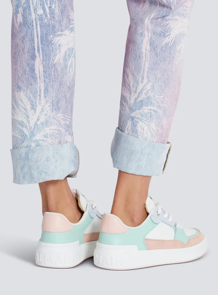 Balmain BCourt Flip Sneakers In Calfskin And Suede Multicolor Women Sneakers