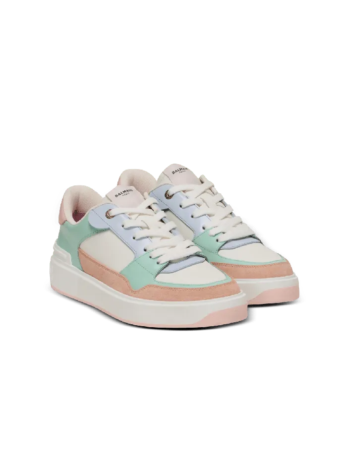 Balmain BCourt Flip Sneakers In Calfskin And Suede Multicolor Women Sneakers