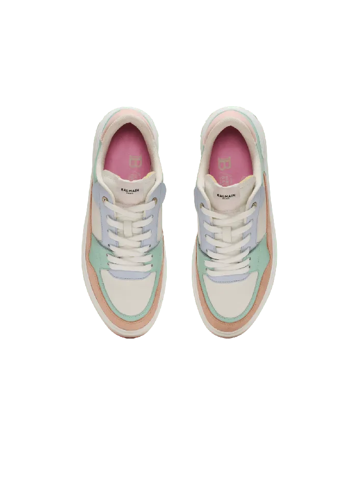 Balmain BCourt Flip Sneakers In Calfskin And Suede Multicolor Women Sneakers