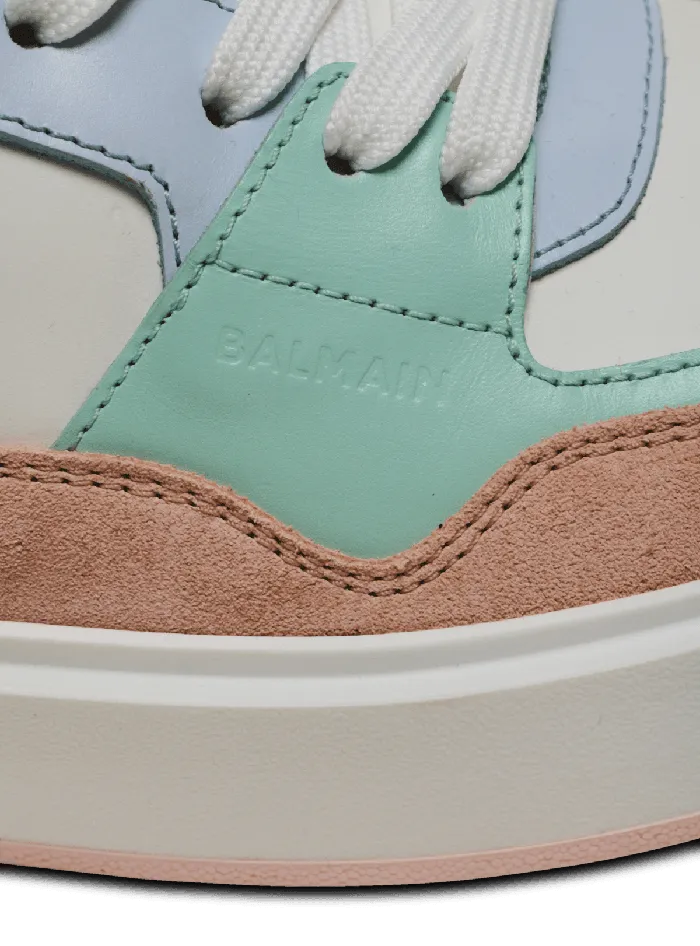 Balmain BCourt Flip Sneakers In Calfskin And Suede Multicolor Women Sneakers