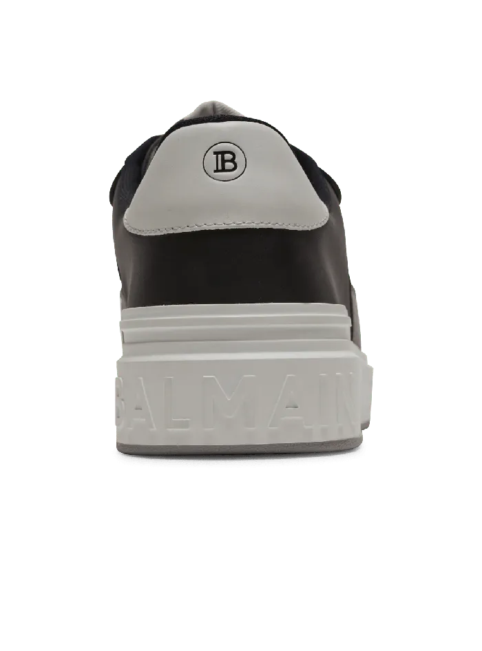 Balmain BCourt Flip Sneakers In Leather And Suede Black Men Sneakers