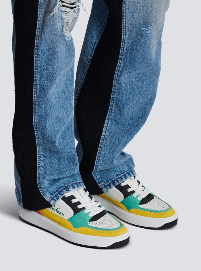 Balmain BCourt Flip Trainers In Calfskin Multicolor Men Sneakers