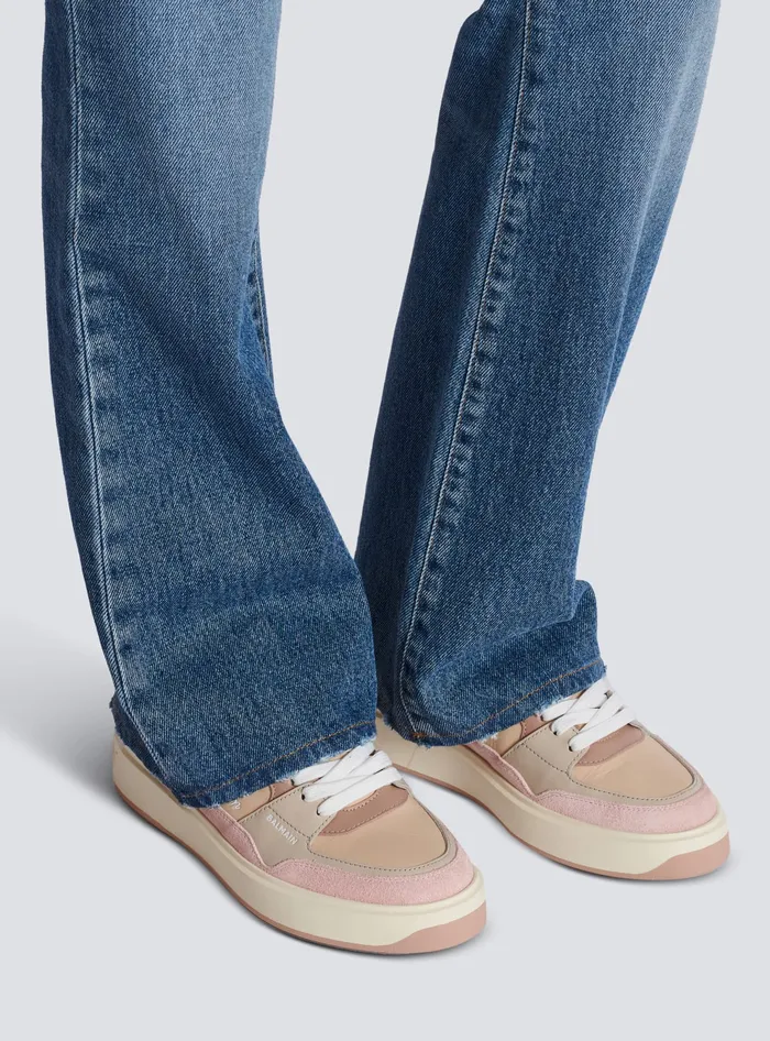 Balmain BCourt Flip Trainers In Calfskin Pink Women Sneakers