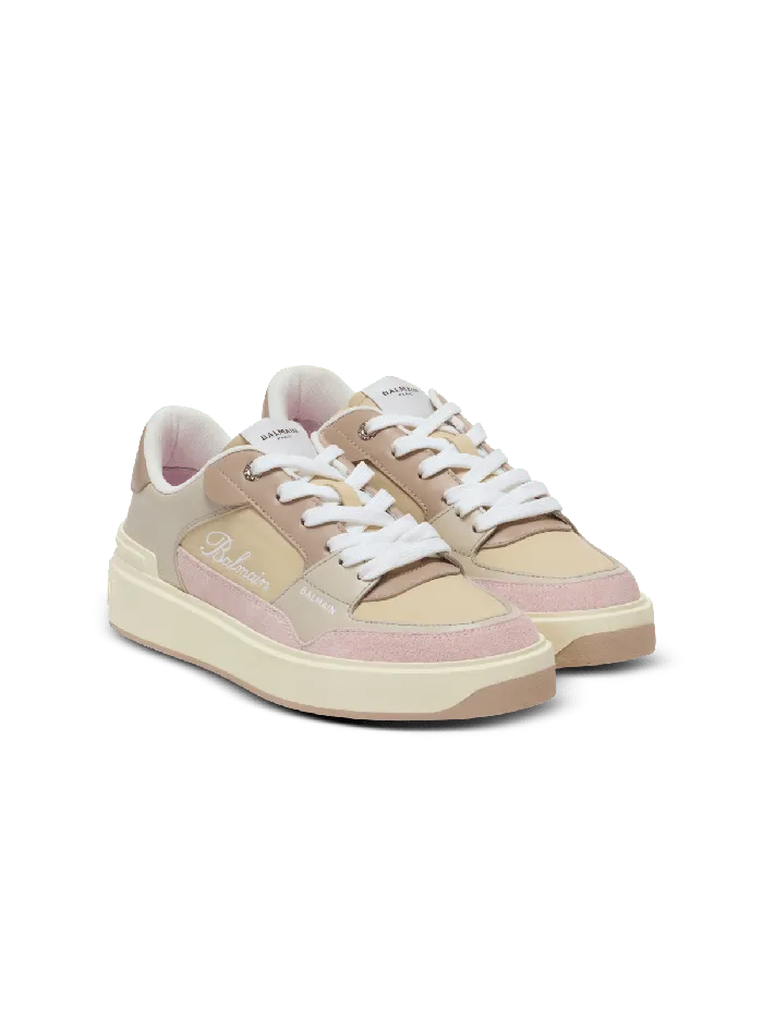 Balmain BCourt Flip Trainers In Calfskin Pink Women Sneakers