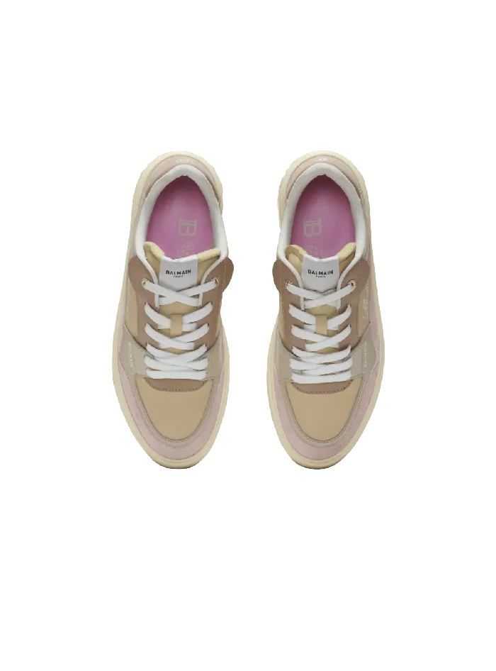 Balmain BCourt Flip Trainers In Calfskin Pink Women Sneakers