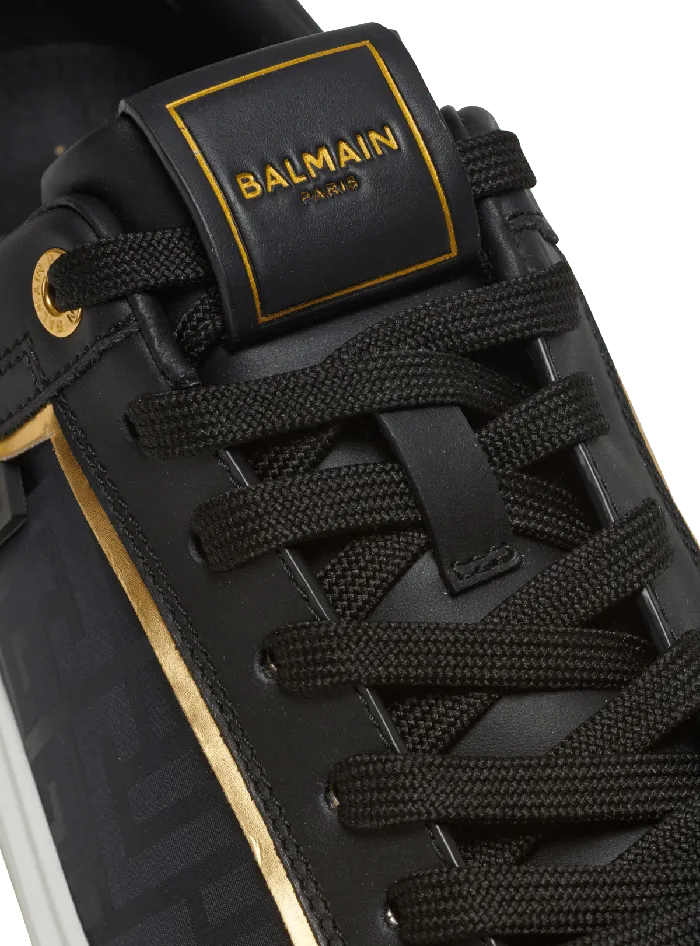 Balmain BCourt Monogrammed Nylon And Leather Sneakers Black Women Sneakers