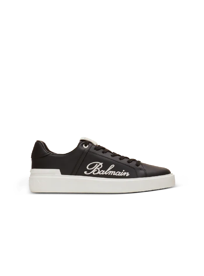 Balmain BCourt Signature Calfskin Sneakers Black Men Sneakers
