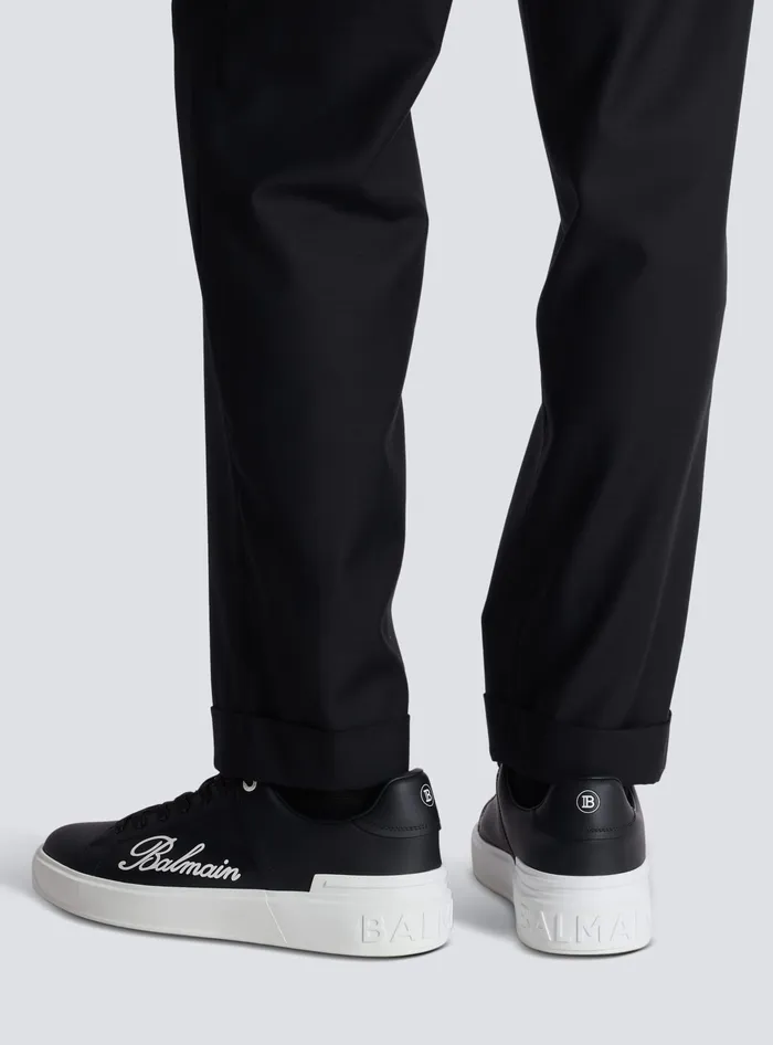 Balmain BCourt Signature Calfskin Sneakers Black Men Sneakers