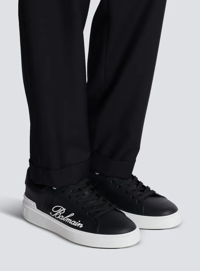 Balmain BCourt Signature Calfskin Sneakers Black Men Sneakers