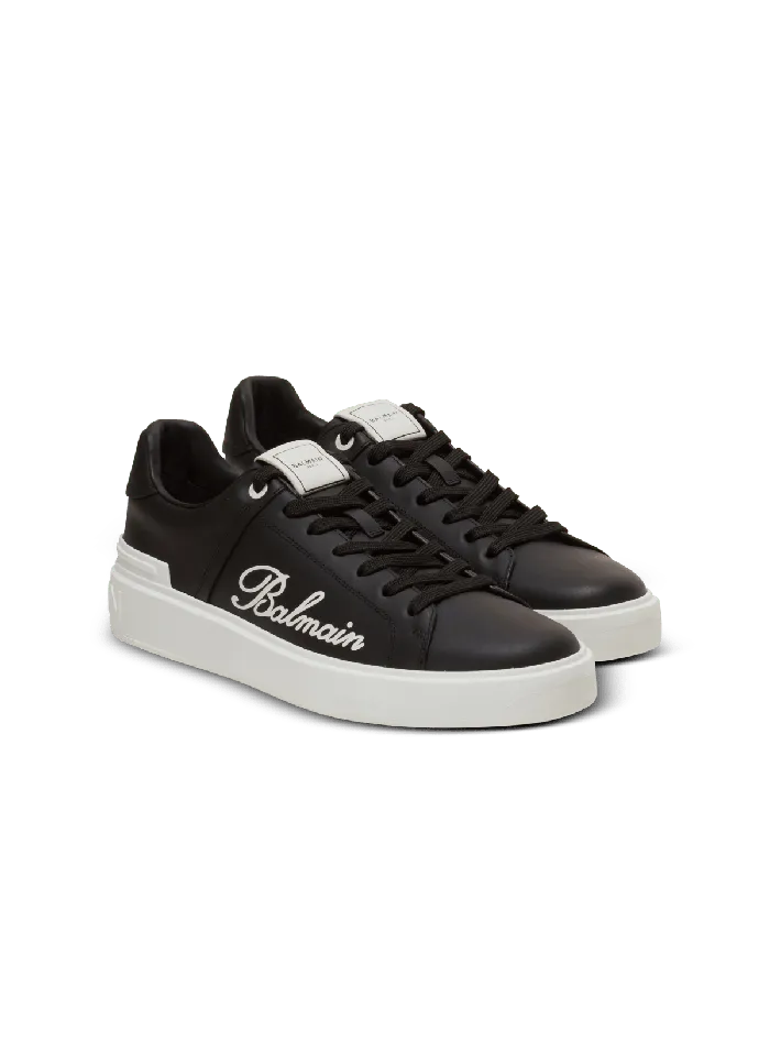 Balmain BCourt Signature Calfskin Sneakers Black Men Sneakers