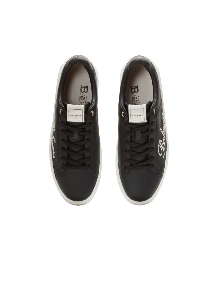Balmain BCourt Signature Calfskin Sneakers Black Men Sneakers