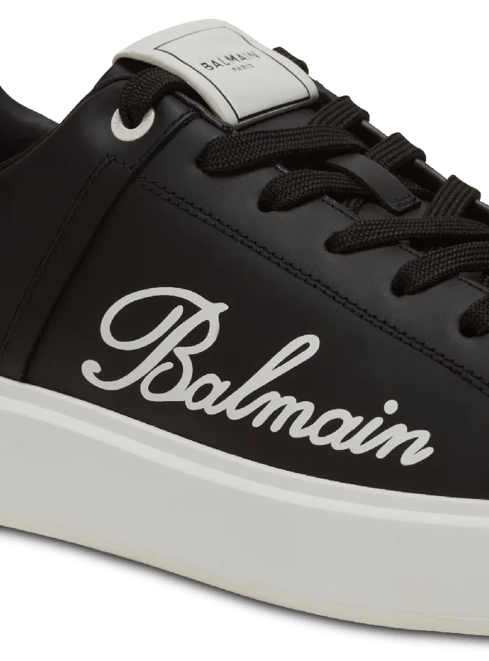 Balmain BCourt Signature Calfskin Sneakers Black Men Sneakers