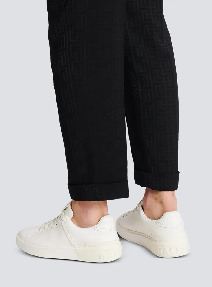 Balmain BCourt Trainers In Calfskin White Men Sneakers