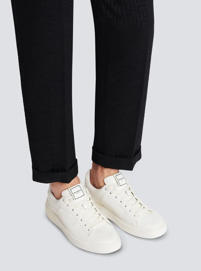 Balmain BCourt Trainers In Calfskin White Men Sneakers