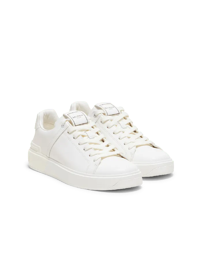 Balmain BCourt Trainers In Calfskin White Men Sneakers