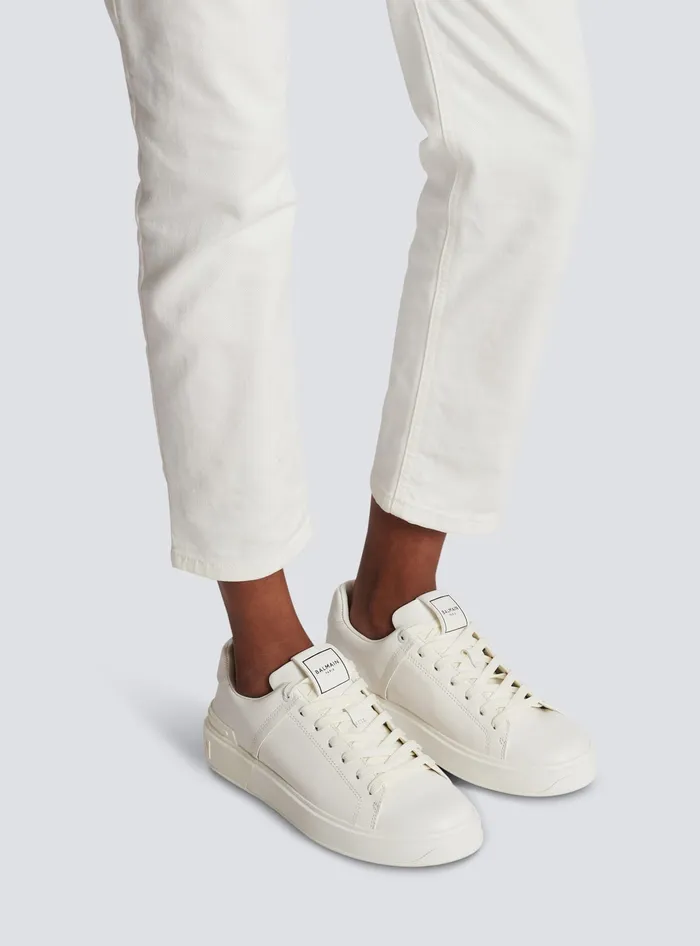 Balmain BCourt Trainers In Calfskin White Women Sneakers
