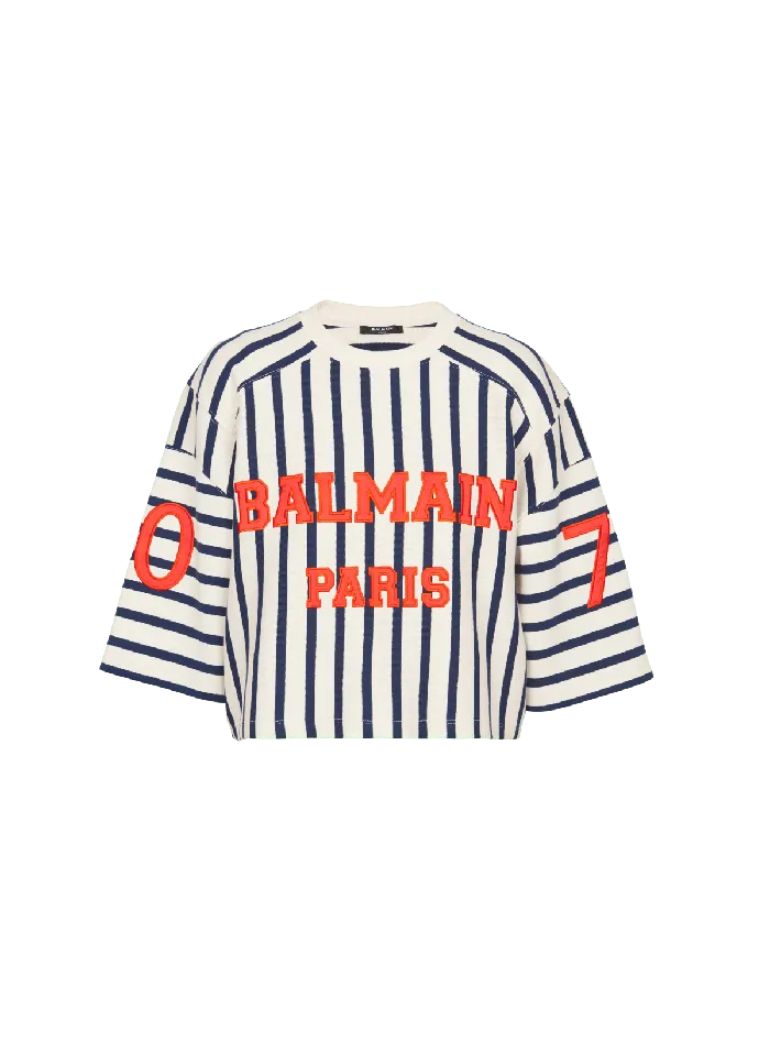 Balmain Baseball Cropped TShirt Multicolor Women TShirts