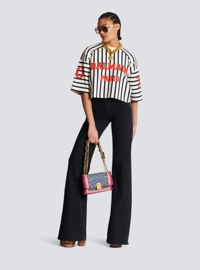 Balmain Baseball Cropped TShirt Multicolor Women TShirts