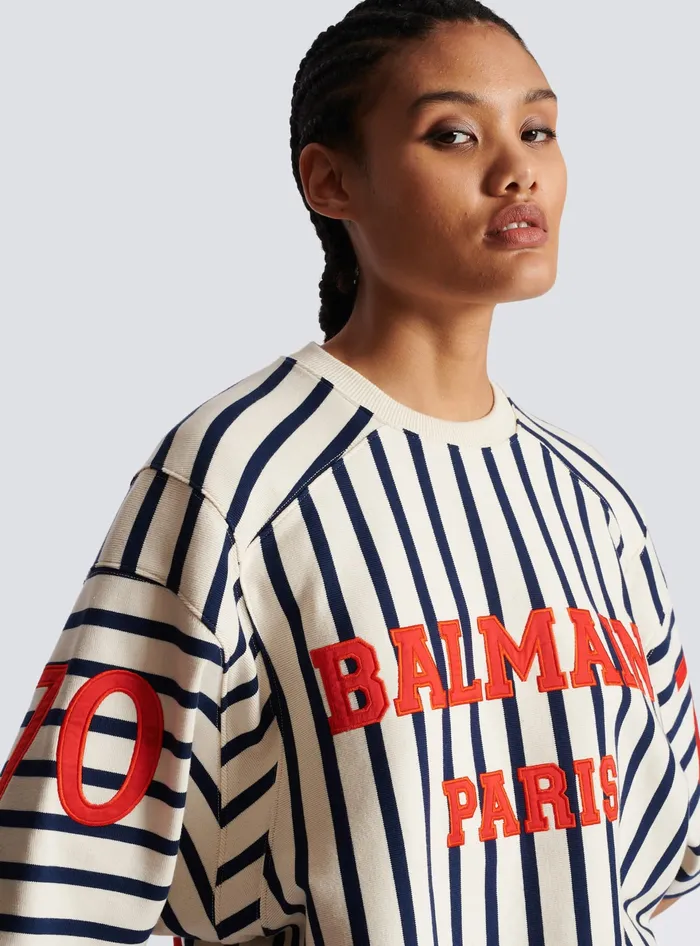 Balmain Baseball Cropped TShirt Multicolor Women TShirts