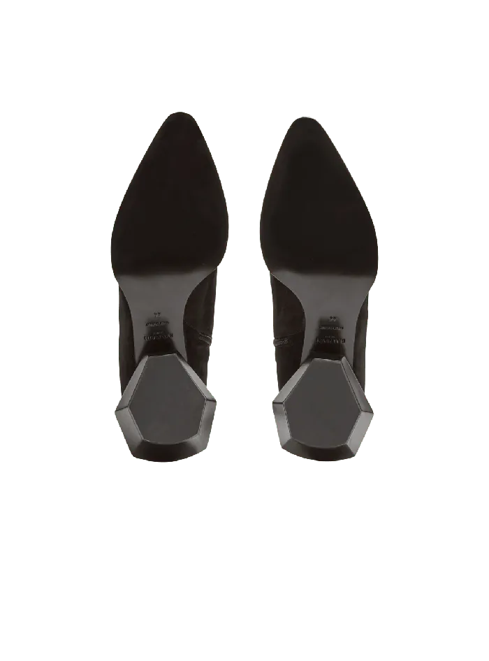 Balmain Billy Suede Ankle Boots With Diamond Heel Black Men Boots And Rangers
