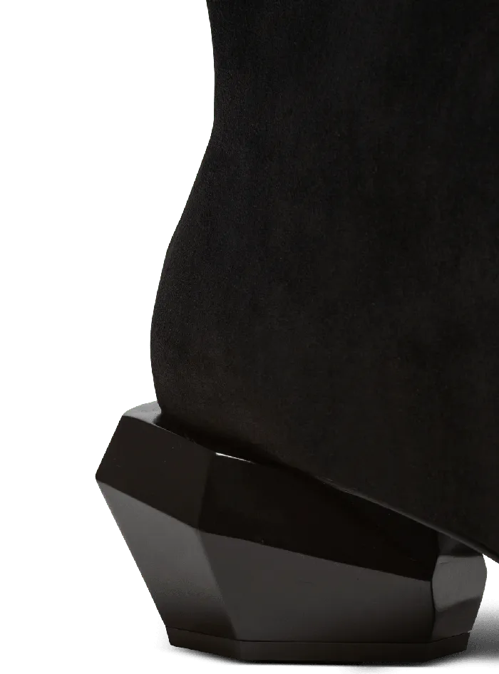 Balmain Billy Suede Ankle Boots With Diamond Heel Black Men Boots And Rangers
