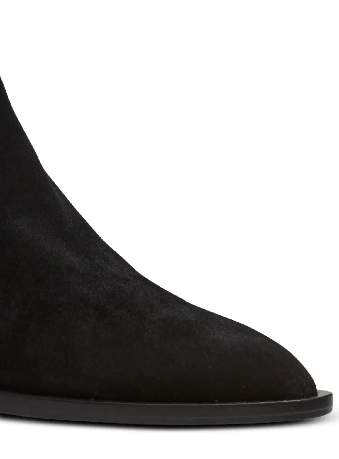 Balmain Billy Suede Ankle Boots With Diamond Heel Black Men Boots And Rangers