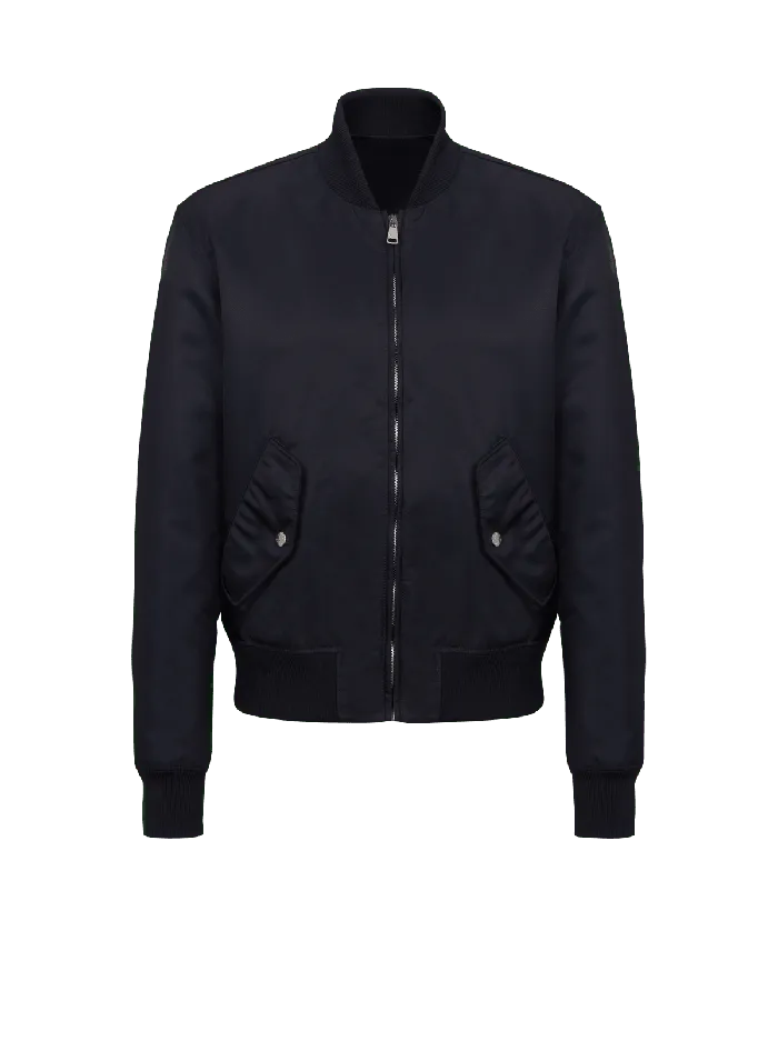 Balmain Bomber Jacket With Embroidery On The Back Navy Men Outerwear