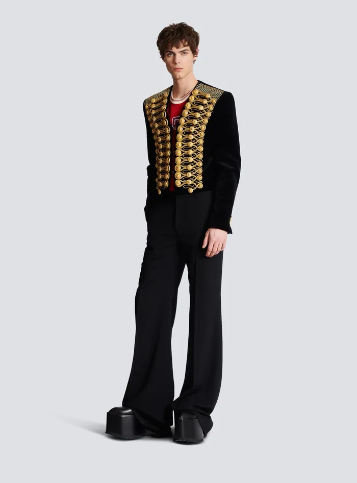 Balmain Brandenburg Jacket With Embroidery Gold Men Jackets And Blazers