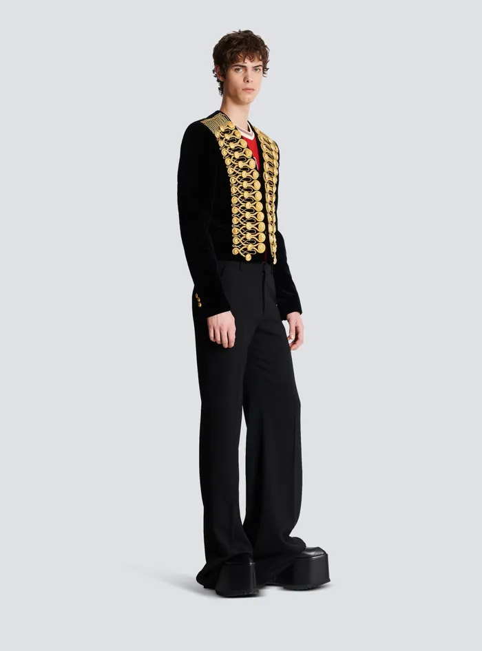 Balmain Brandenburg Jacket With Embroidery Gold Men Jackets And Blazers