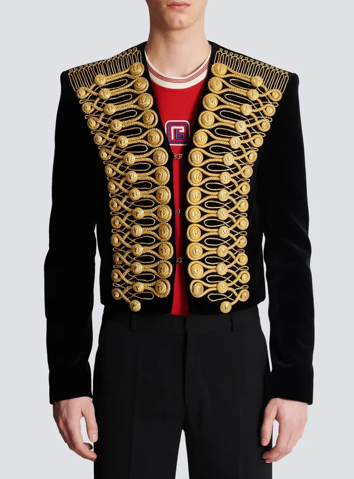 Balmain Brandenburg Jacket With Embroidery Gold Men Jackets And Blazers